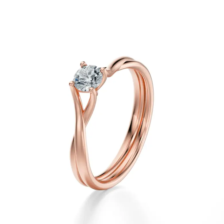 Pierścionek z diamentem różowe złoto AJPZ_132